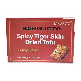 Spicy Tiger Skin Tofu Dried Snack, Office, Camping, Portable Leisure Snack, Spicy Flavor, 20 Pack.