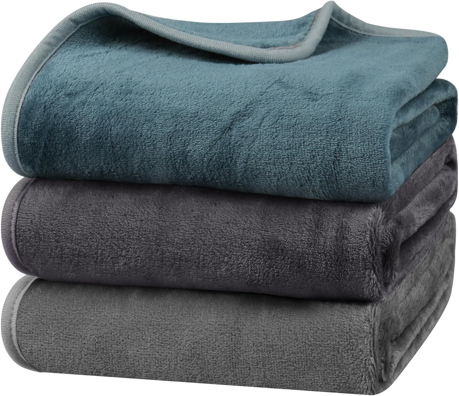 Onarway Dog Blanket for Pet Washable: Fluffy Soft Medium Throw for Cat Puppy Kitten Dogs - 3packs 70x100cm Pet Blankets for Sofa Bed Car Indoor Grey Purple Lake Green