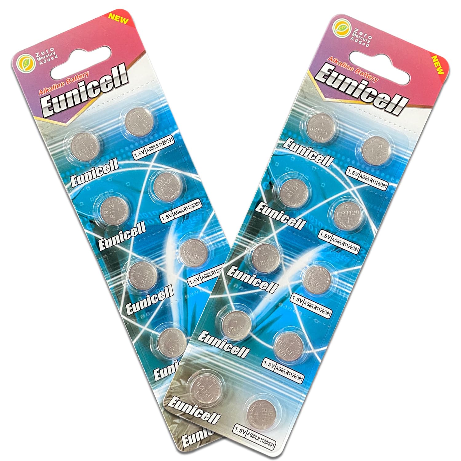 Pack of 10 - LR920/AG6 Eunicell 1.5V Button Coin Cell Alkaline Batteries - Suitable for use in LED lights, Digital Voice Recorders, Toys, Blood Glucose, Cholesterol Testing, Meters, Toys — view 18