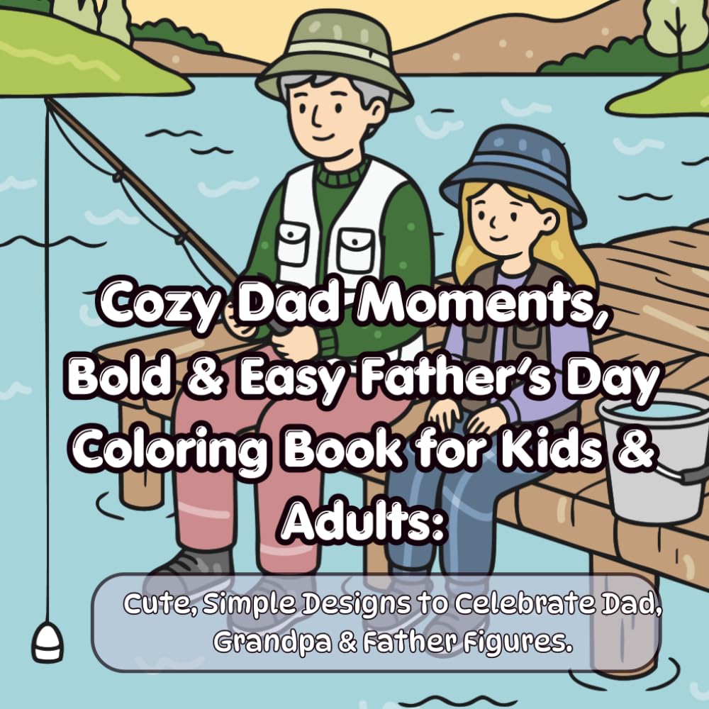 Cozy Dad Moments: Bold & Easy Father’s Day Coloring Book for Kids & Adults: Cute, Simple Designs to Celebrate Dad, Grandpa, and Father Figures
