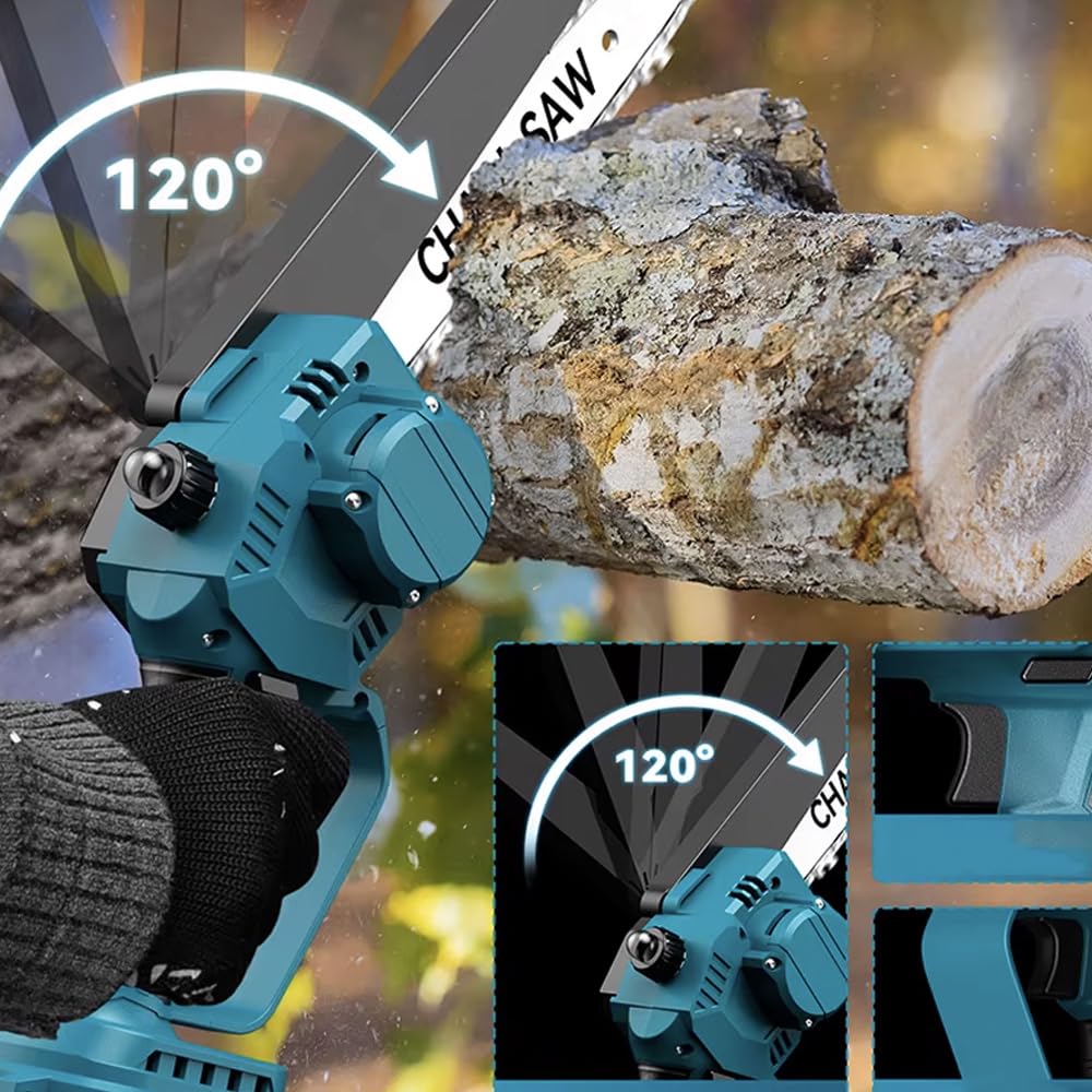 Set Mini Motosega Elettrica 6” e Tronchese Elettrica – Kit Potatura Completo con 2 Batterie, Forbici Elettriche da Giardino