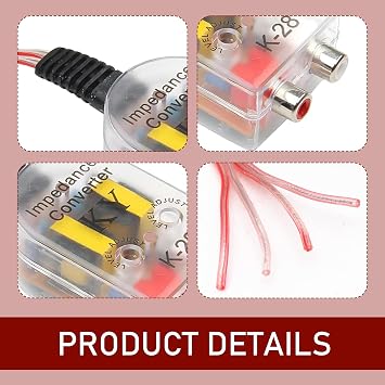 2 PCS Car Audio Converter, K-28 High Frequency to Low Frequency Output Speaker Output RCA Line Control Audio Signal Adapter, CD Player High and Low Modified Audio Cable (Multicolored)
