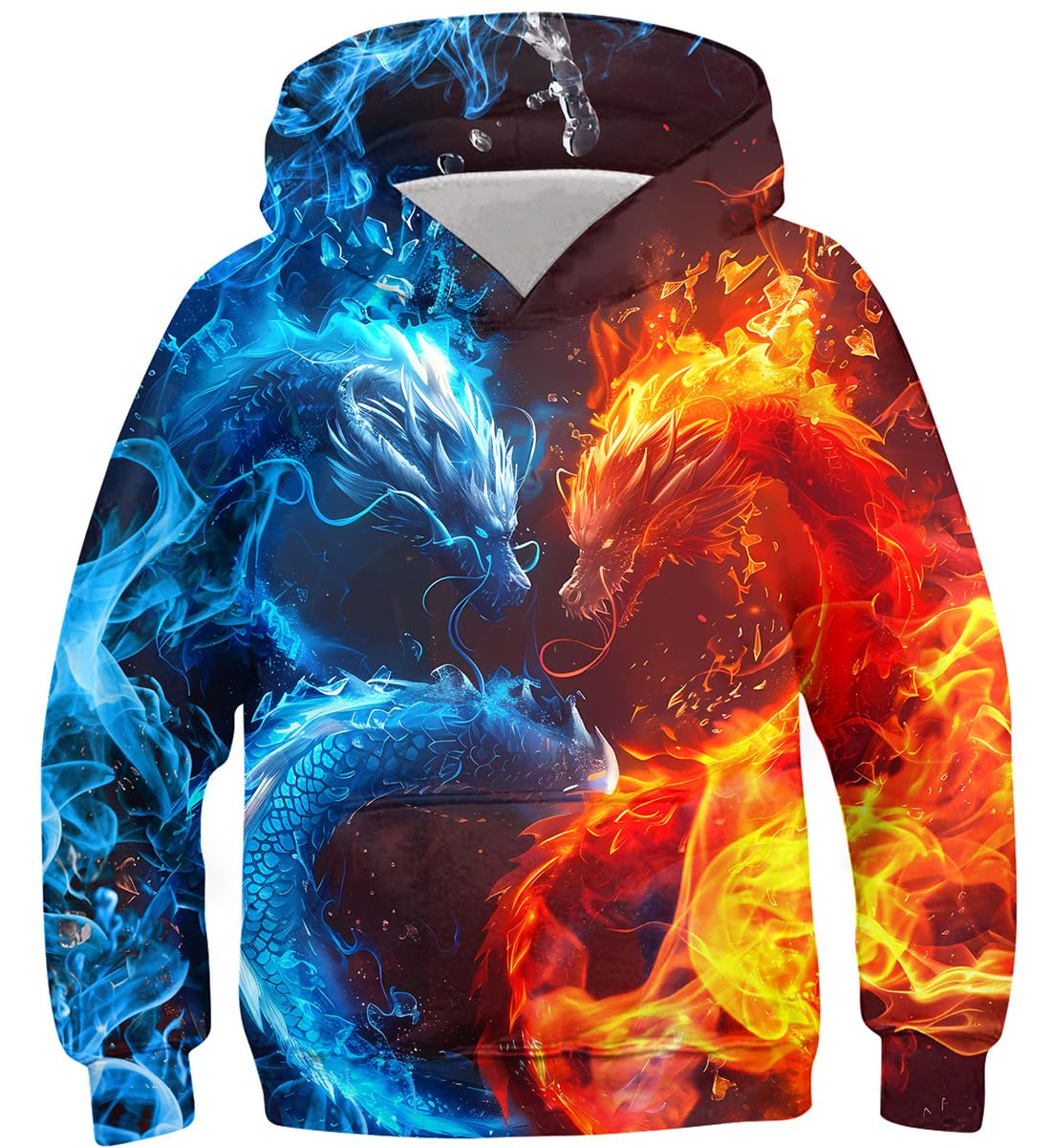 kids4ever Unisex Kinder Hoodie 3D Lustig GedrucKt Kapuzenpullover Langarm Pullover Hoodies Sweatshirt für Jungen Mädchen mit Tasche Alter 6-16