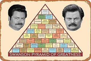 Metal Tin Sign Ron Swanson Pyramid of Greatness TV Show Poster Print Wall Art For Home 8inch*12inch