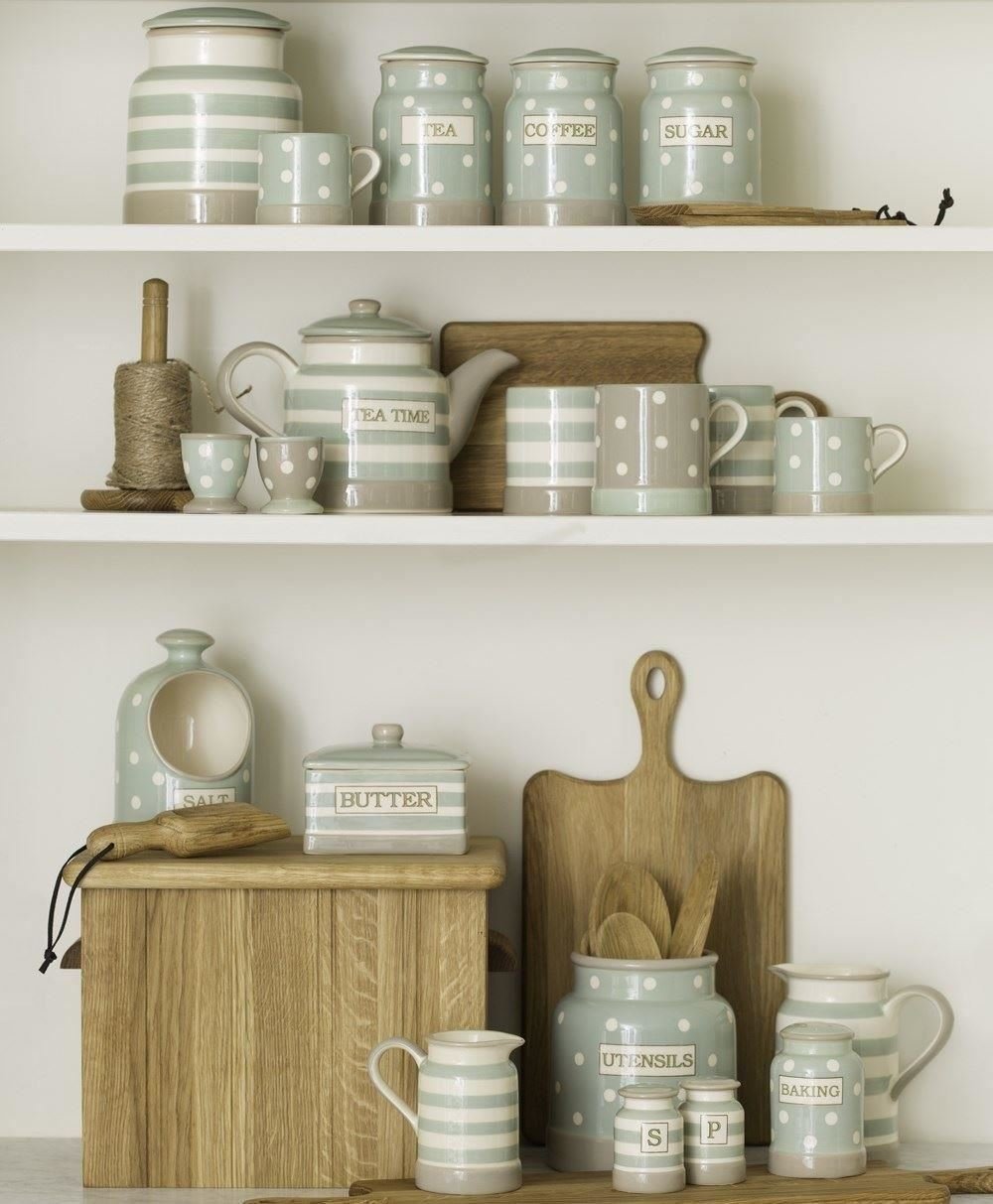 Cream & Country Mint Spot Tea Jar 10979 : Amazon.co.uk: Home & Kitchen