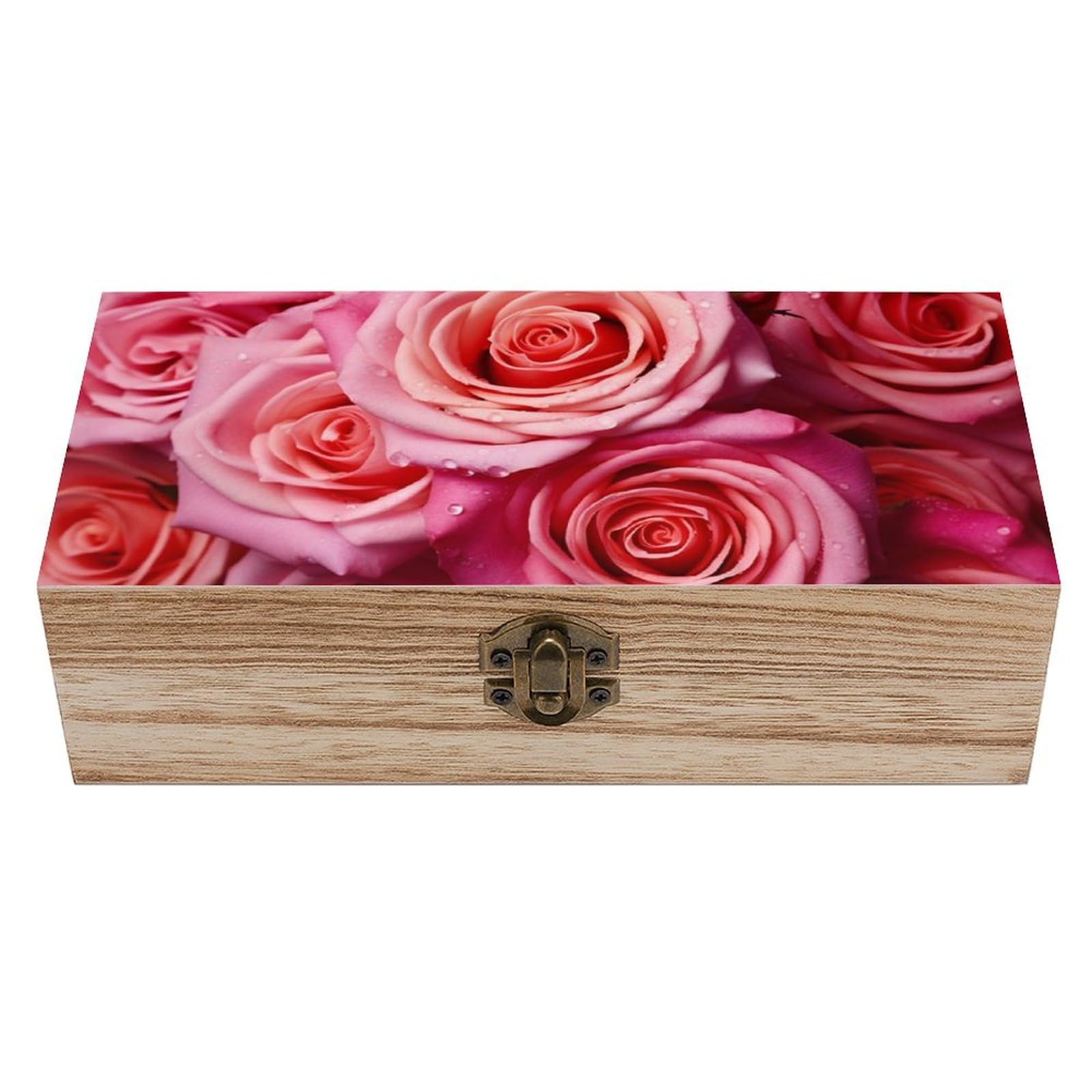 Boîte de rangement en bois sculpté haut de gamme et design floral précieux