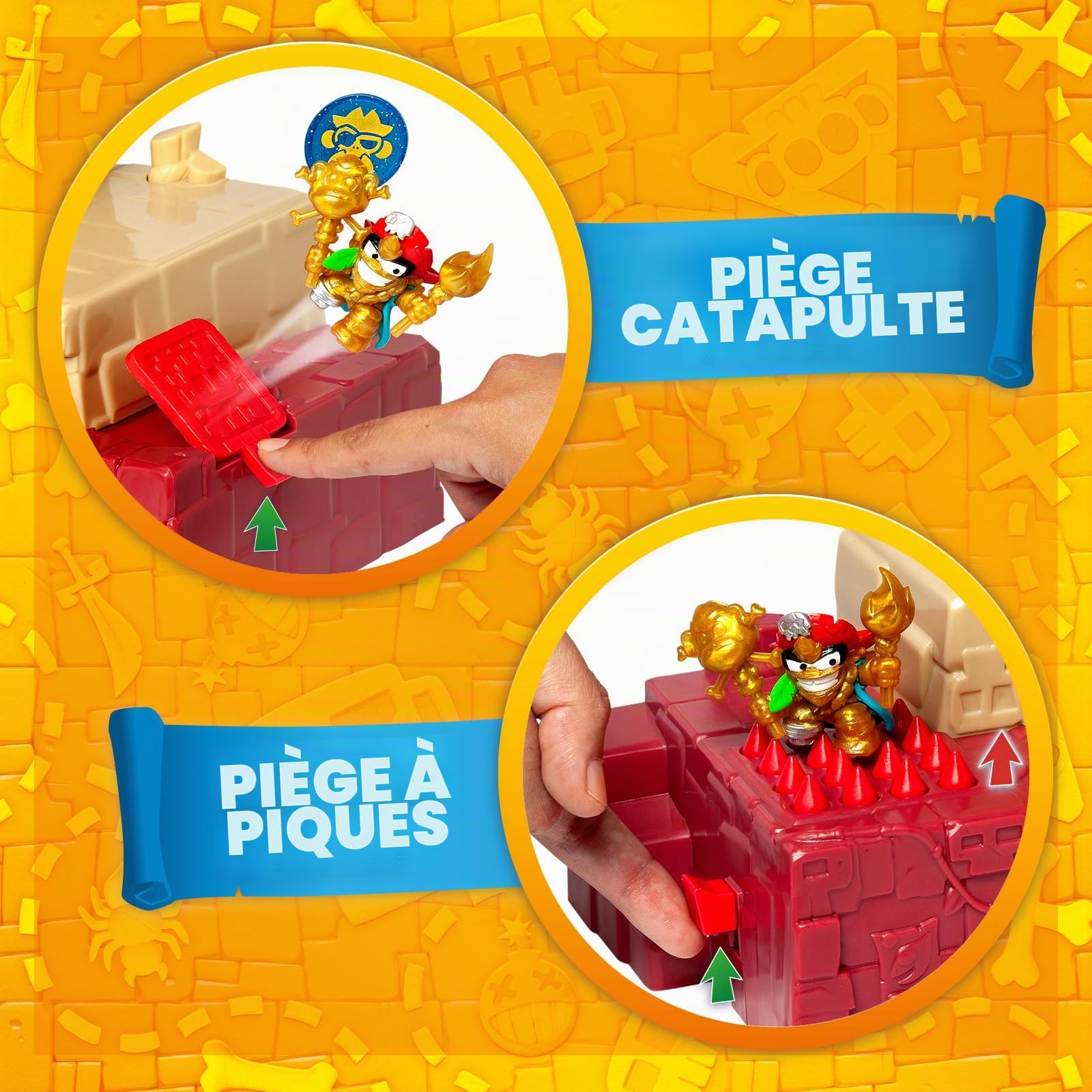 PIRATIX Adventure World Temple de Gorille avec Plusieurs Secrets cachés et preuves Contient 1 Temple, 4 pièces (1 exclusivement), 1 Totem doré, 2 Piratix exclusifs et 3 Accessoires