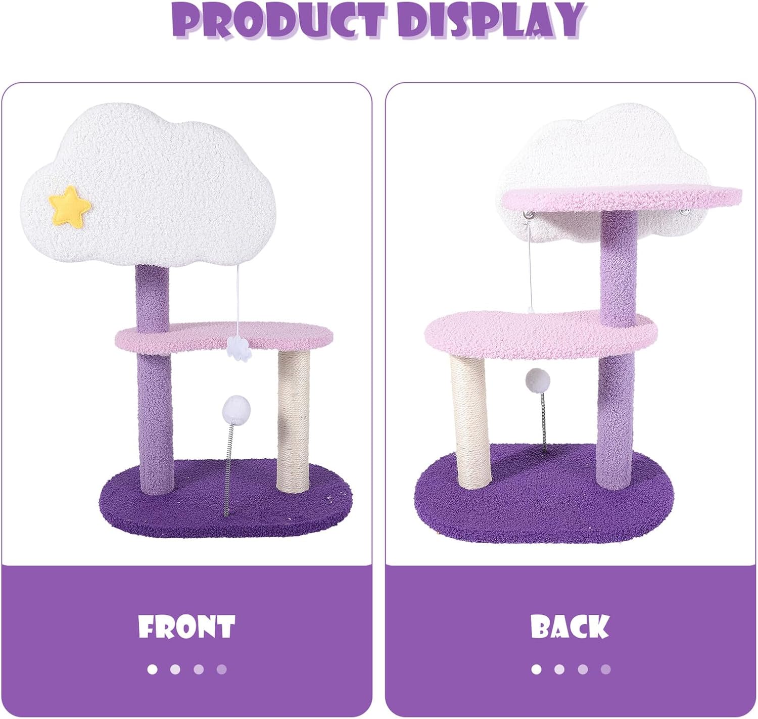 Cat Climbing Frame and Scratching Post Multi-Level Cat Tree with Jumping Platform Sturdy and Kittens