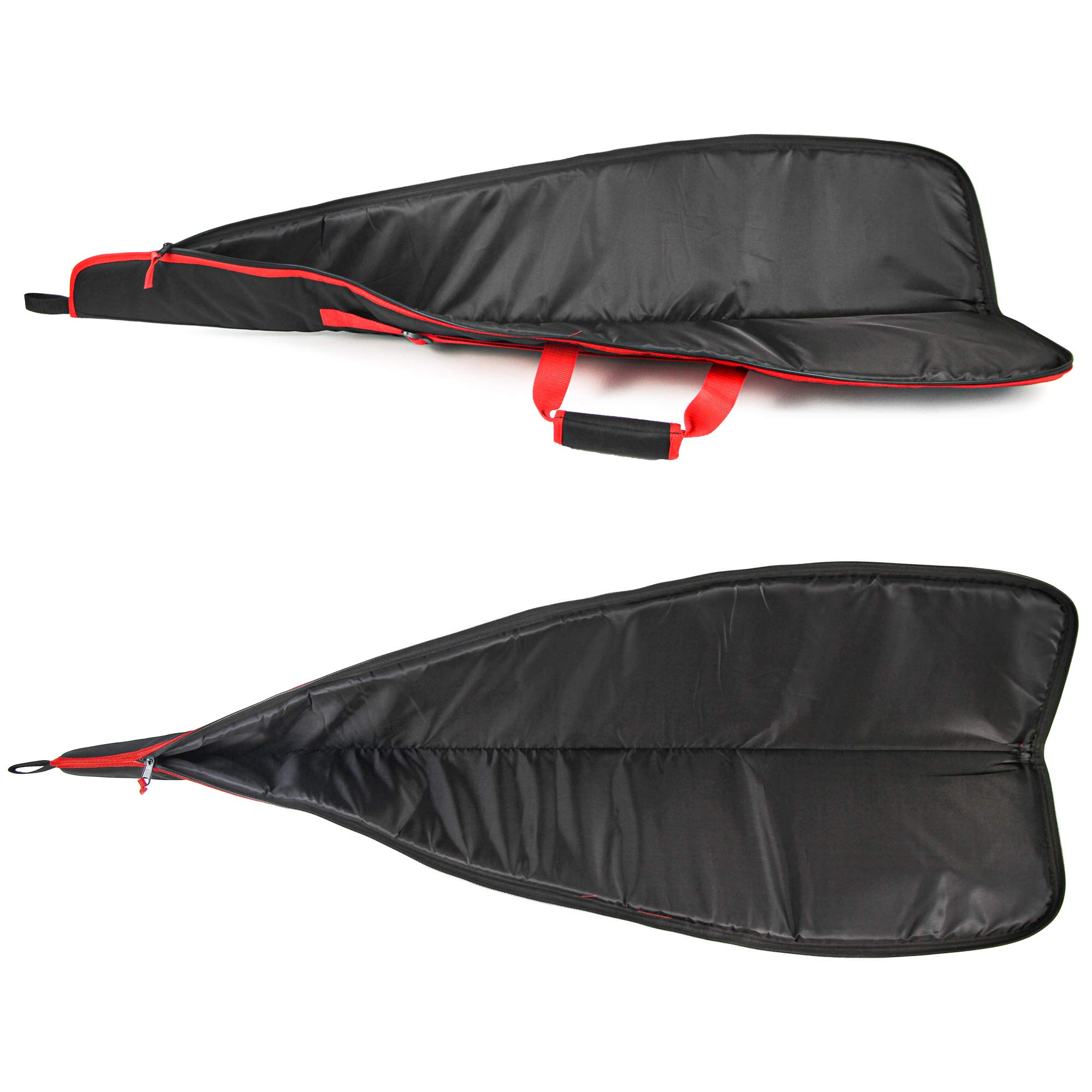 GUGULUZA Custodia Morbida per Carabina, Imbottitura Borsa da Trasporto di Fucile con Tracolla, Nero-Rosso 125cm