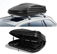 Gelacie Dual-Side Opening Rooftop Cargo Box - Heavy Duty ABS Hard Shell Carrier, 53x32x16" Black Storage for Cars & SUVs