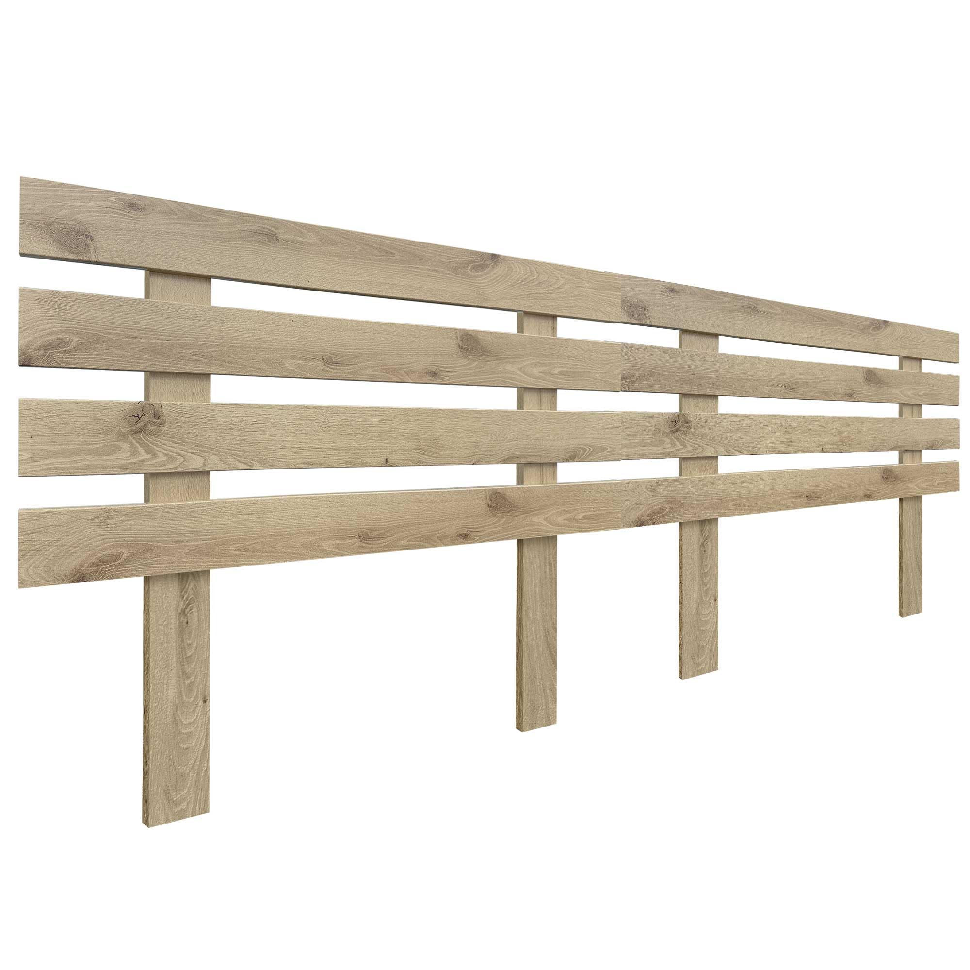 DHOME Testiera in Legno Orizzontale 4 DM con Piedini Riciclata Stile Pallet per Letto Moderno da Camera da Letto Ferramenta Inclusa (Legno Cambrian, 220cm Doppio)