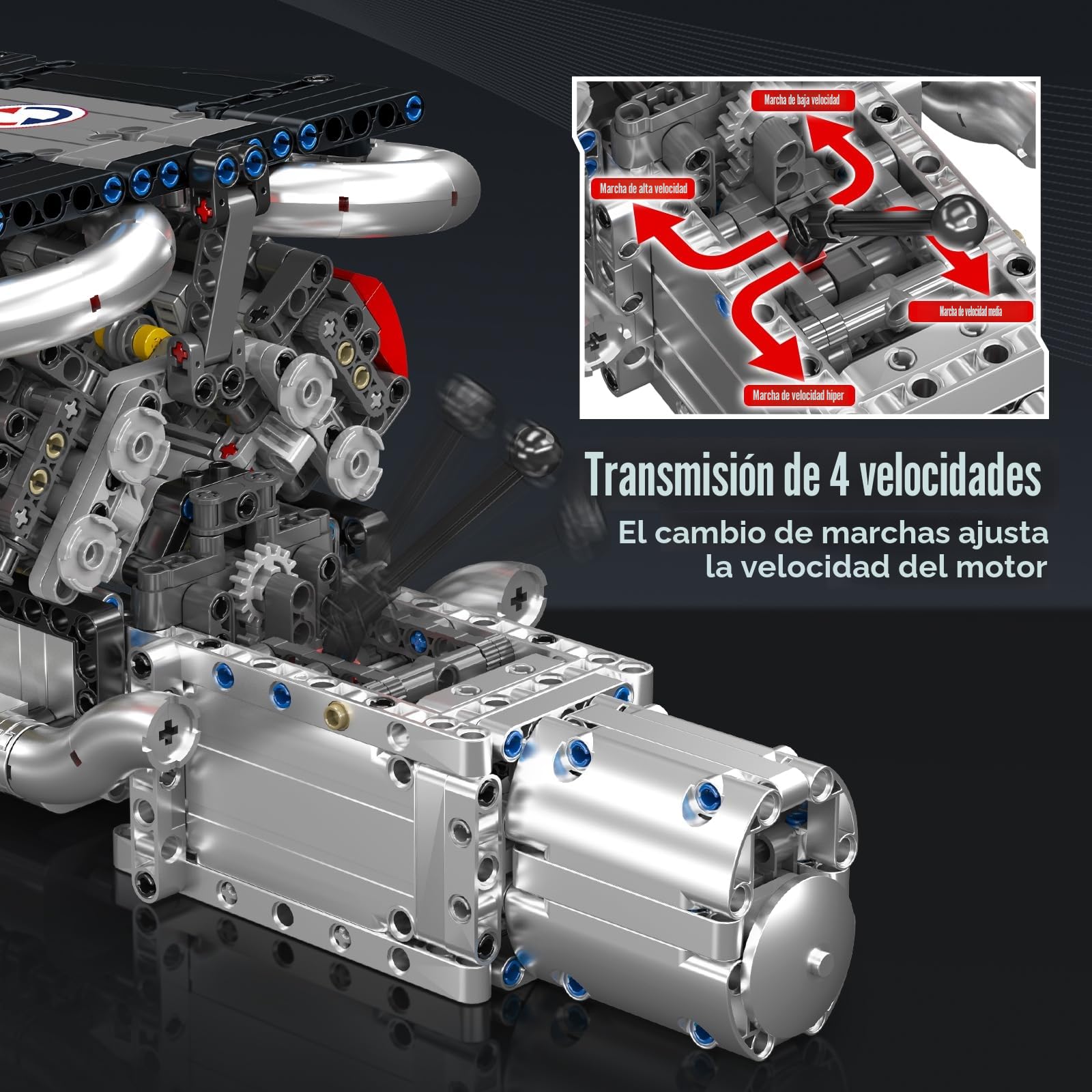 Kit de construcción del motor V8 Mould King 10203