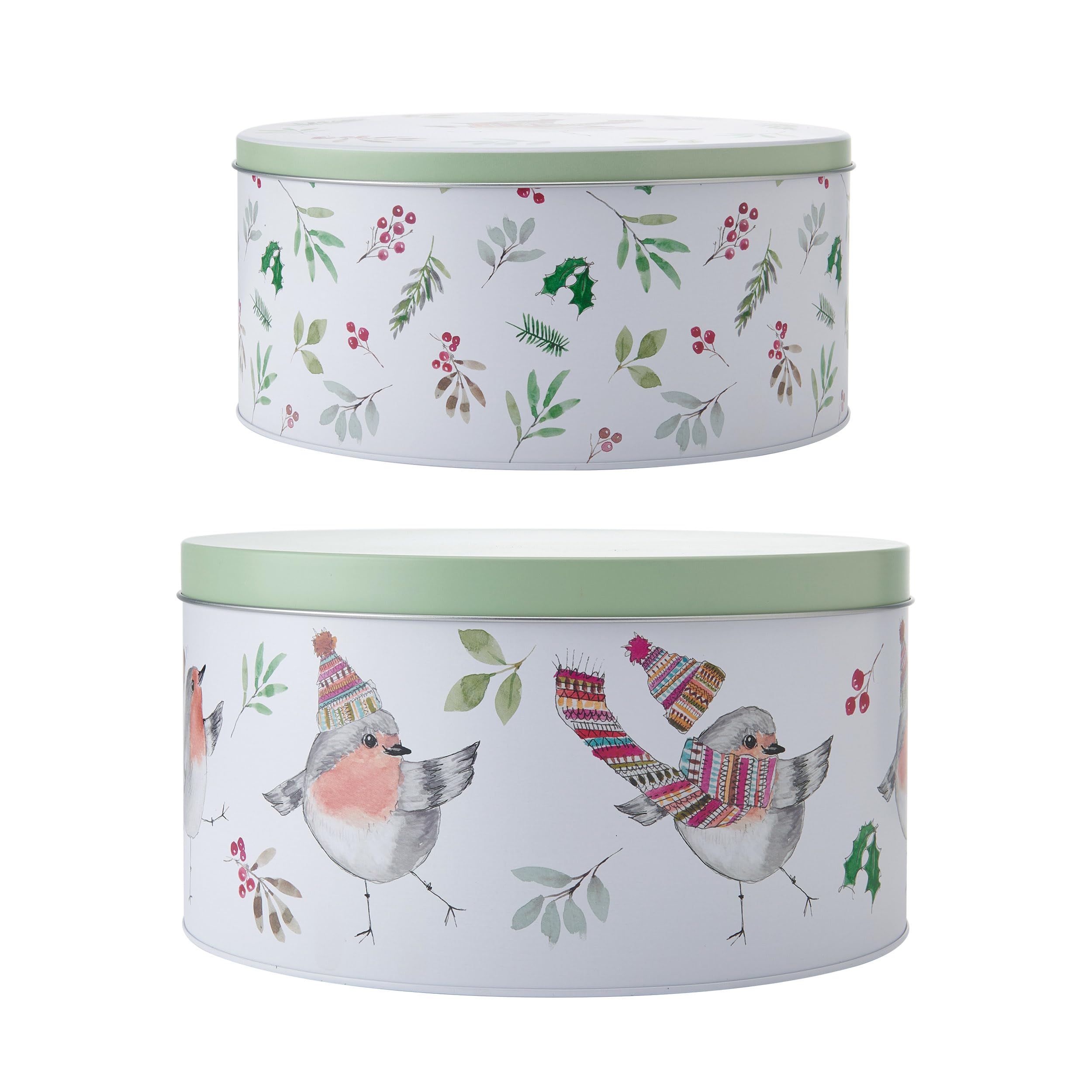 Mikasa White Tipperleyhill Robin Cake Tins, Set Of 2 - Metal - Cake Tin