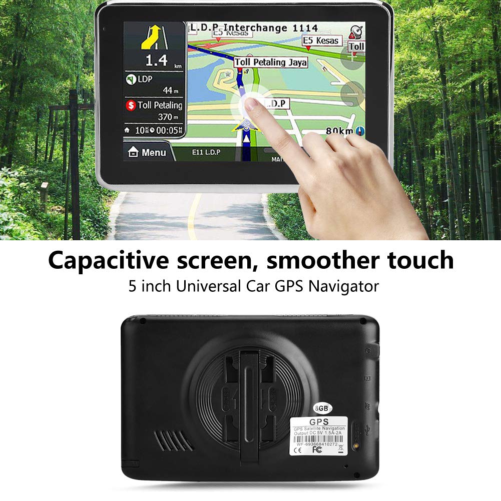 Navigateur de voiture à écran tactile de 5 pouces Navigation GPS universelle DDR256M 8G MP3 FM Europe carte 508 pour pièces de rechange