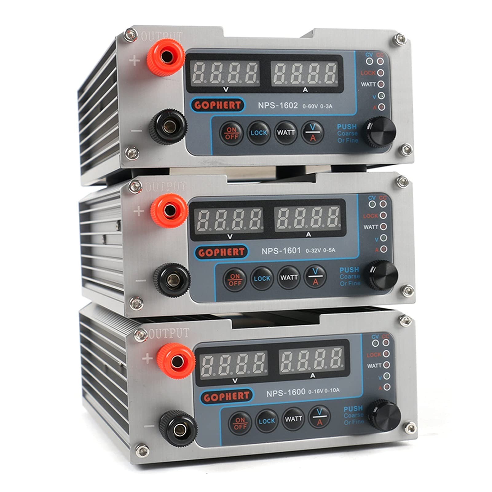 Alimentatore da Banco,Alimentatore da Laboratorio Interruttore Digitale Energia Mini DC Regolabile con Funzione di Blocco 0.001A 0,01 V 30V 5A 60V 3A 16V 10A 32V(NPS 1602 60V 3A)