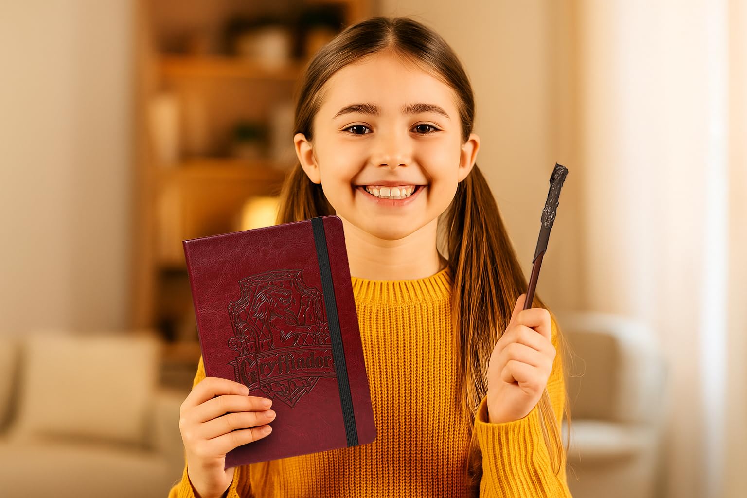 Harry Potter - Cahier, Carnet de note, Notebook, Agenda, Journal secret intime avec stylo - Set Accessoire Papeterie - Idée Coffret Cadeau de Poudlard pour fille, garçon et adulte. (Rouge)