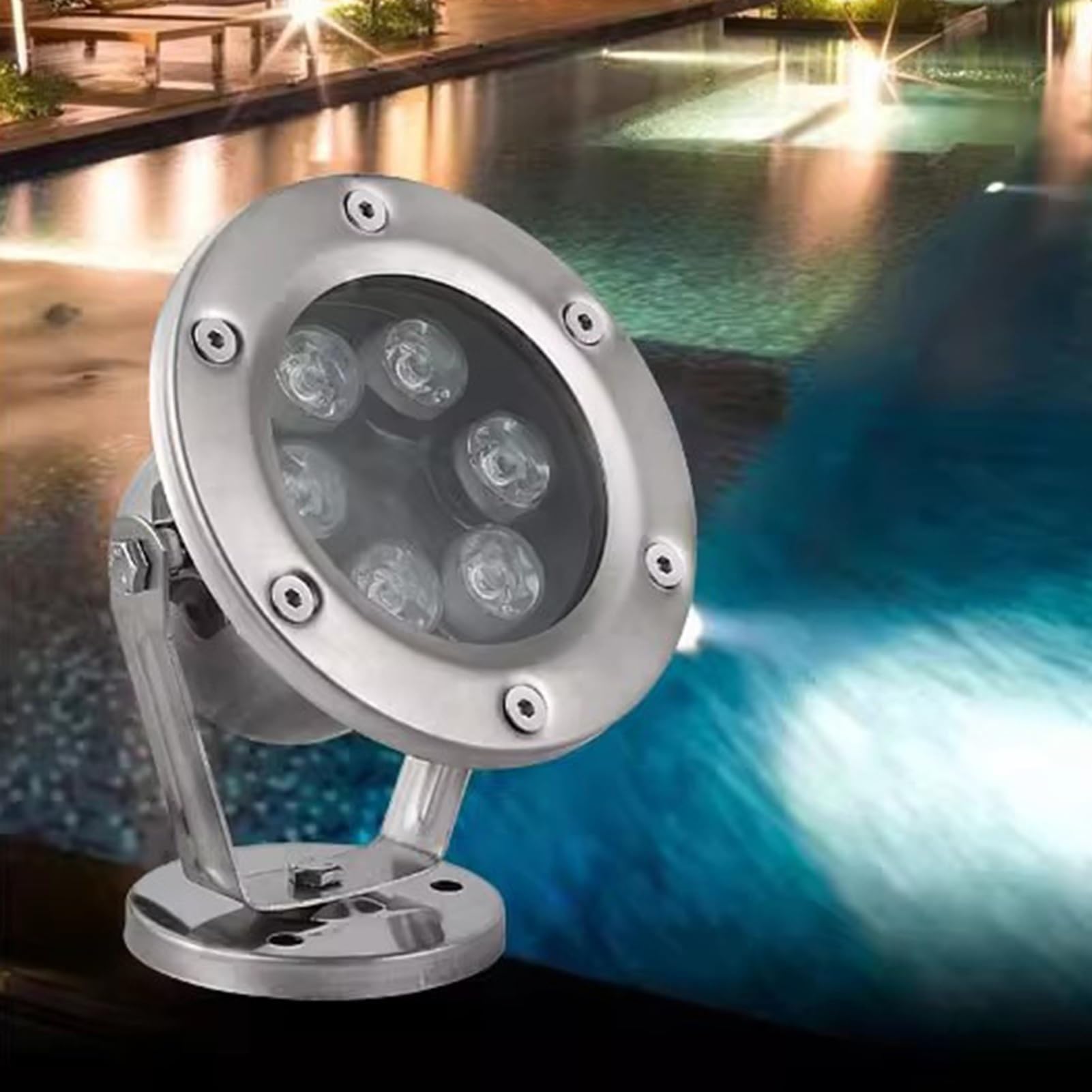 THEGA Luci LED per Laghetti - Luci per Fontane Subacquee, Luci per Piscine A Bassa Tensione 24V Impermeabili IP68, Luci LED Laghetti Subacquee, Faretti Subacquei per Laghetti(Blue,36W)
