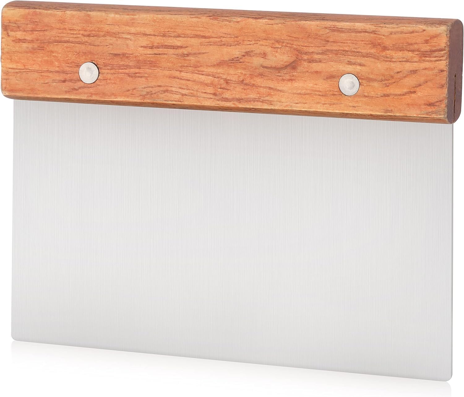 36237 Wood Handle Dough Scraper, 6 by 3-Inch, Silver