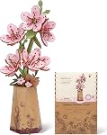 3D Puzzles en bois de fleur pour adultes-Sakura, DIY Kit de modèles de fleurs en bois Ensemble de construction Artisanat pour les adultes à construire, Collection botanique/Idéal Cadeau créatif Idées/Housewarming
