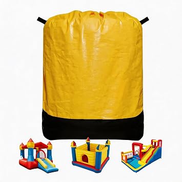 Heavy Duty Water-Resistant Inflatable Bounce House Storage Bag with Drawstring, Flat 39" x 47", for Residential & Commercial Use-Yellow
