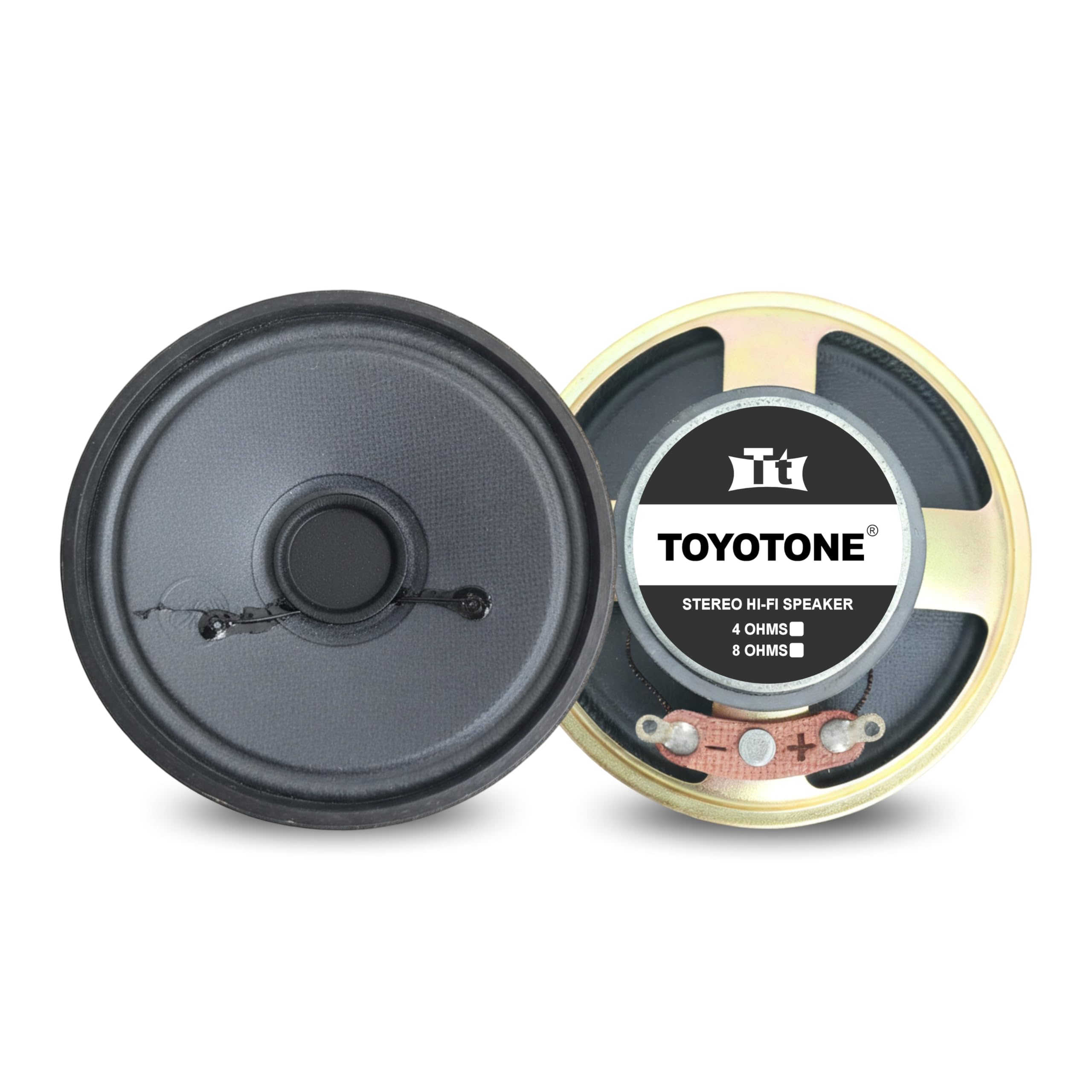 TOYOTONE Micro Speaker Acoustic 2" Inch 36mm Paper Cone 8 Ohms 1.5W Loud Speaker (Pack of 2)