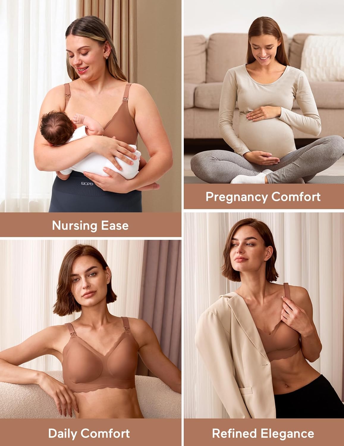 Lupantte Nursing Bras for Breastfeeding Comfort Maternity Bras for Pregnancy Seamless Bralettes with Extra Extender - Image 5