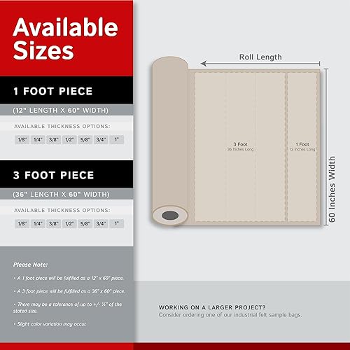 Miniatura 4 de Fieltro industrial F-3 de The Foot - 60" de ancho x 3 pies de largo x 18" de grosor