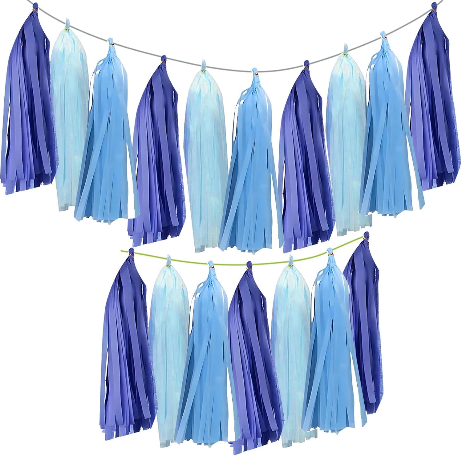 Red White Blue Patriotic Paper Tassel Garland, 30 Pack Hanging Banner Decor for Birthday Baby Shower Graduation Engagement Family Party