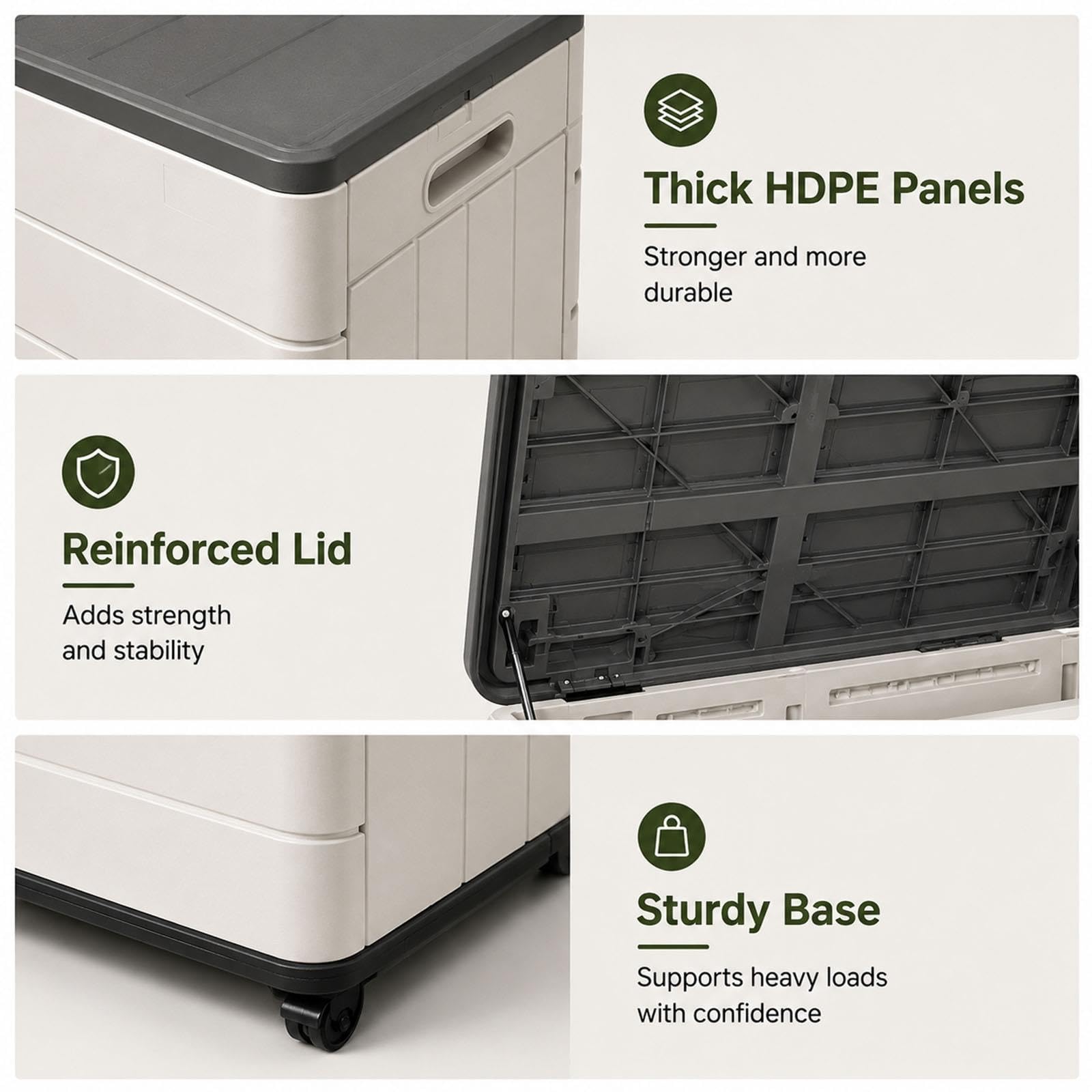 Generisch Wetterfeste HDPE Gartenbox mit Rollen for draußen
