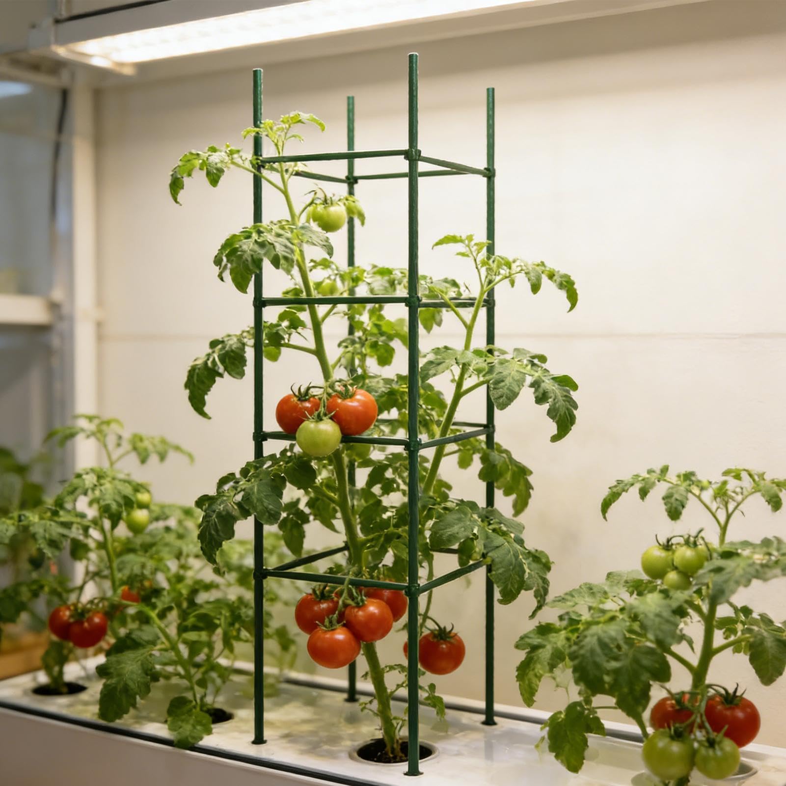 Tomatenpflanzenstütze – 36-teilige erweiterbare Kletterverbinder-Clips Rankstäbe | Pflanzenstützpfähle – für Gartenarbeit von Gemüse, Gurken, Bohnen, Erbsen, Pfeffer, Erdbeere, Weinrebe