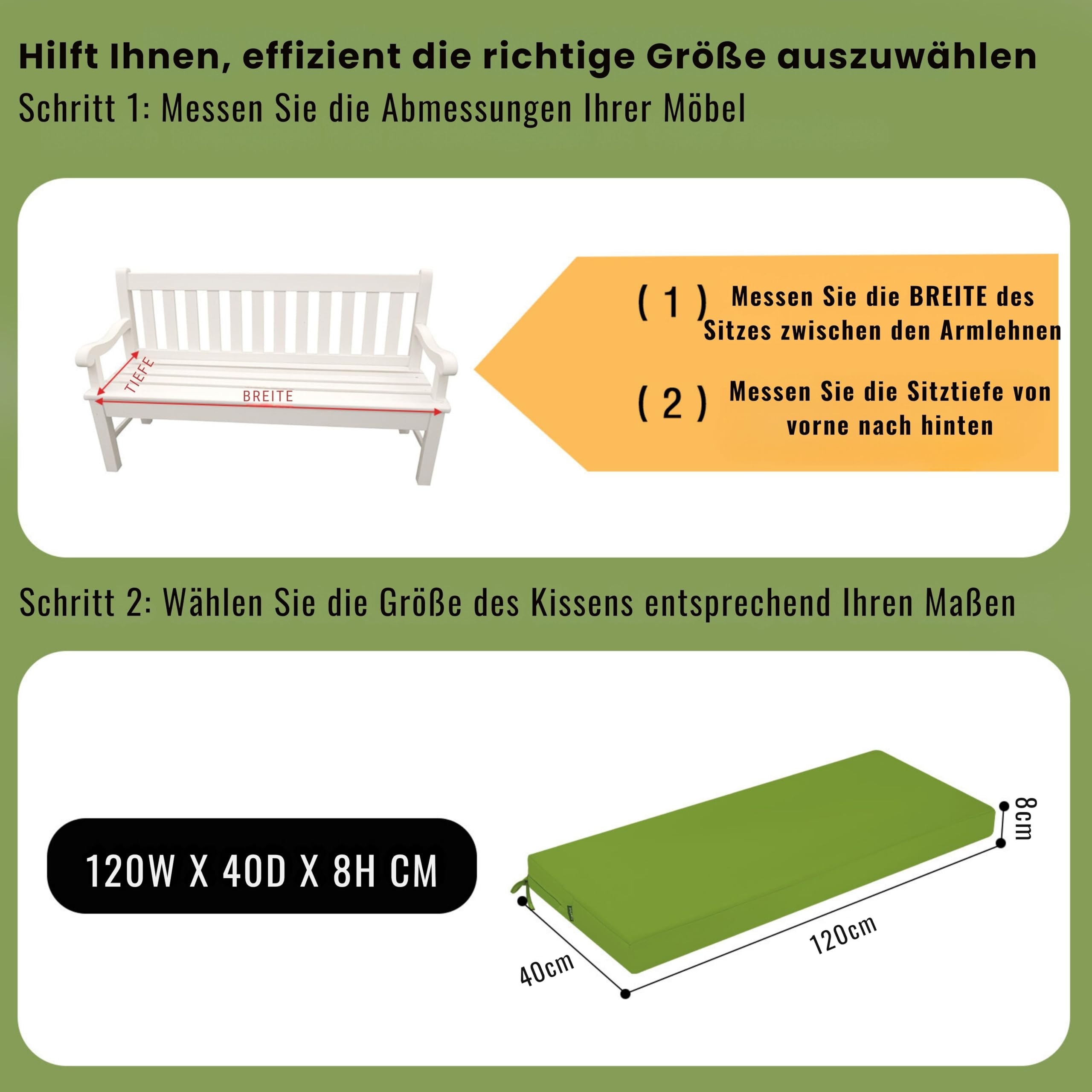 Cuscino per lettino prendisole da giardino 58x180 cm bianco e verde