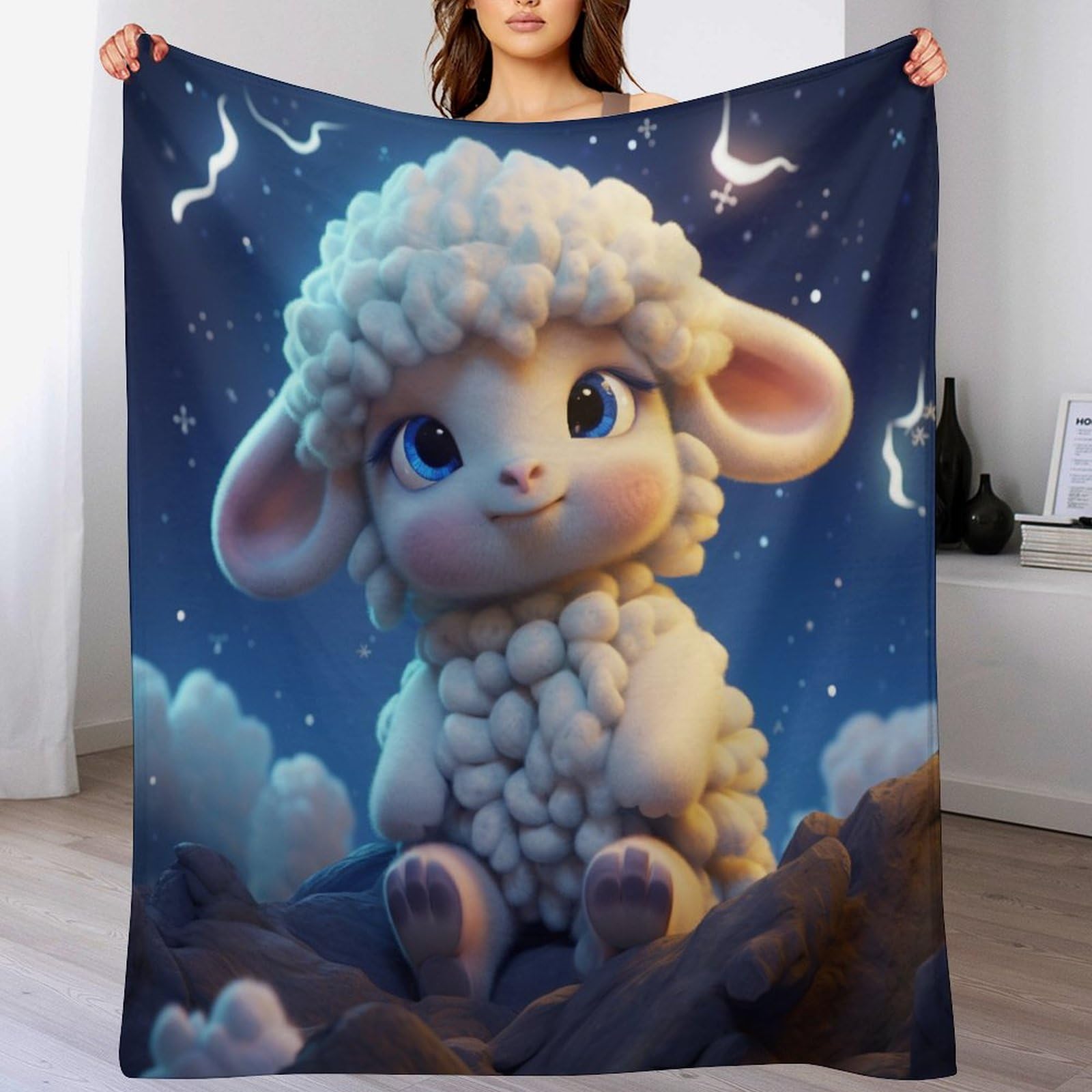 Couverture Voyage Mouton Mignon : Plaid Polaire Canape Doux Flannel
