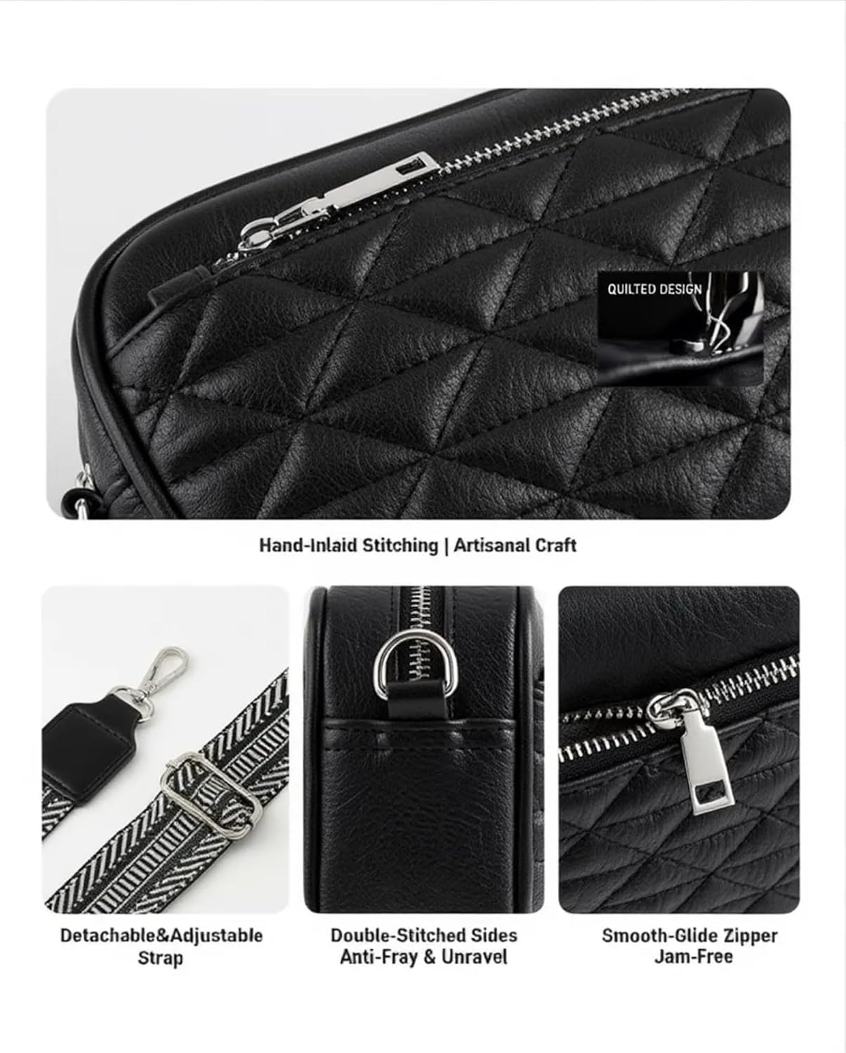 Crossbody Bags for Women, RFID Shoulder Purse Medium Hobo Bags with 2 Adjustable Straps, Vegan Leather Quilted Handbags