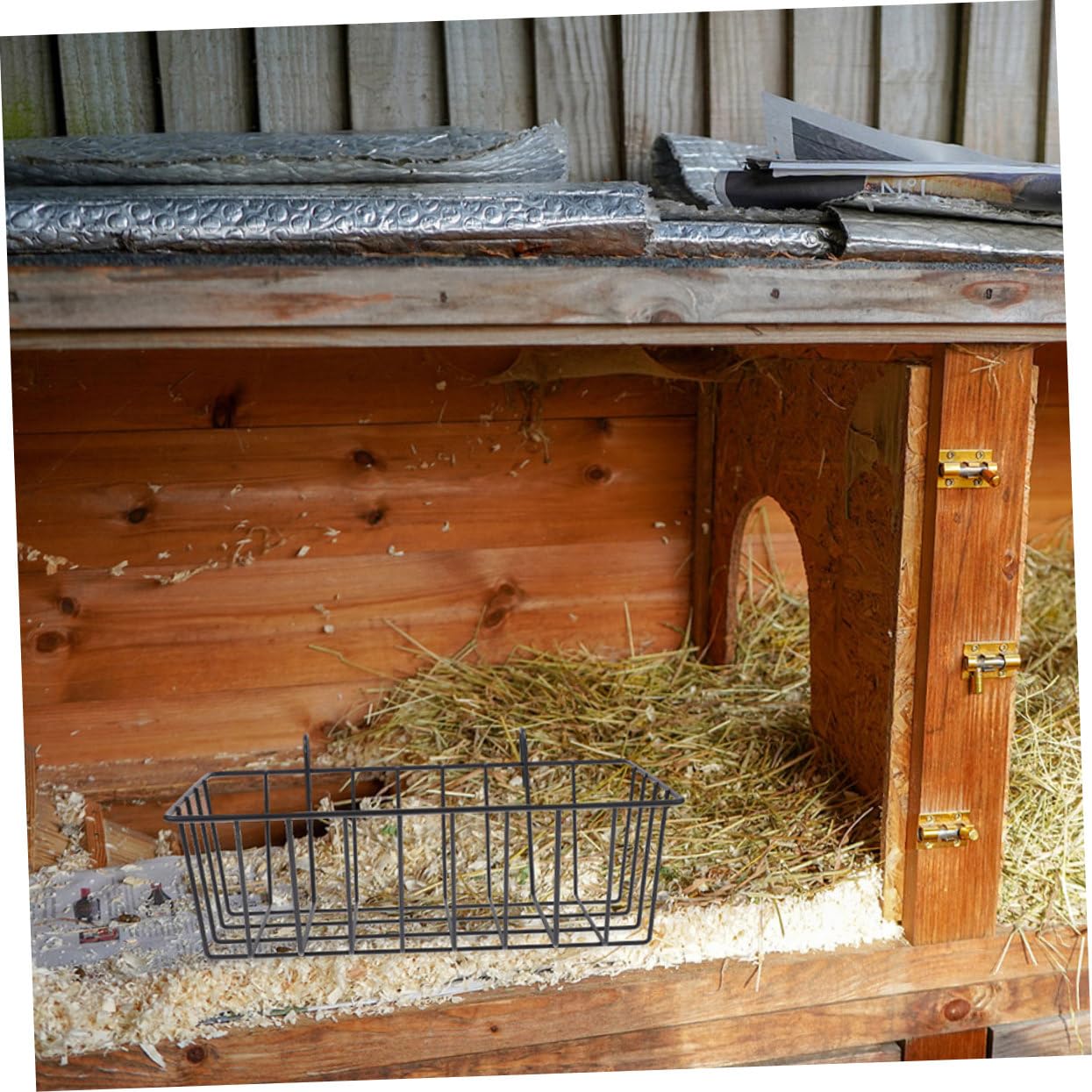 Toyvian 4 Stück Heuraufen für Kaninchen und Kleine Tiere aus Eisen Weiß und Schwarz Vielseitig Einsetzbar und Einfach im Käfig zu Installieren