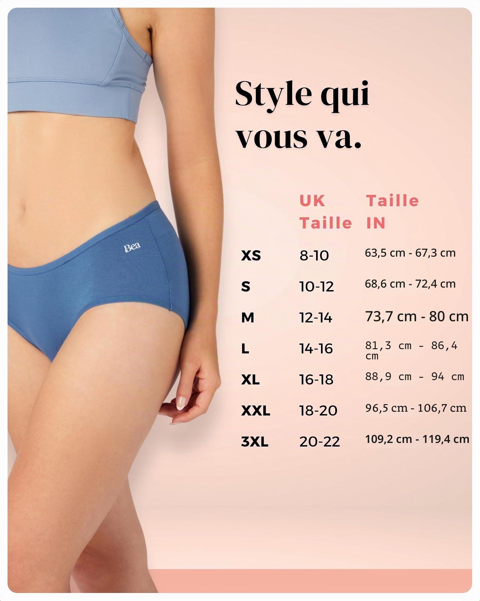 Bea Lot de 7 Culottes en Bambou pour Femme, Culotte pour Femme en Bambou Ultra-Douce, sous-Vêtements Féminins Respirants, Couvrants, à Taille mi-Haute