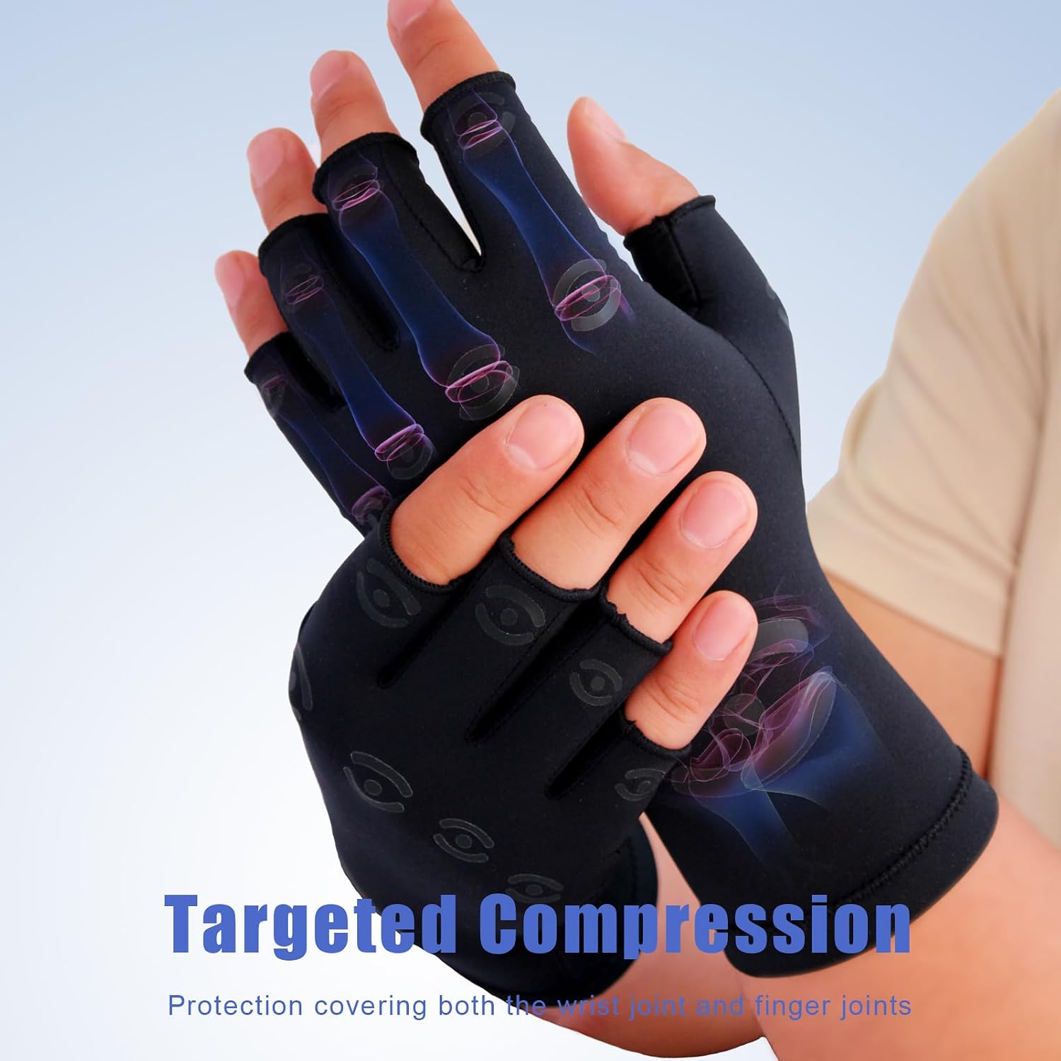 All-Around Compression Arthritis Gloves for Women & Men for Pain，Rheumatoid Arthritis, Carpal Tunnel Relief Glove