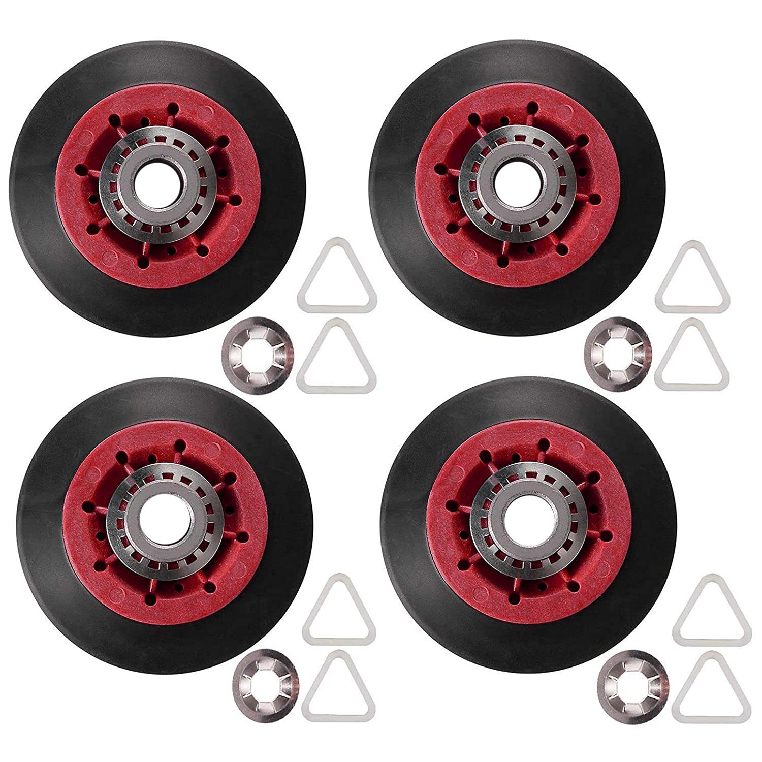 Jdeijfev 4Pcs 8536974 Dryer Drum Roller Fit For, Replaces 8536974, 8536973, W10314171, Wpw10314173, Ps11752609