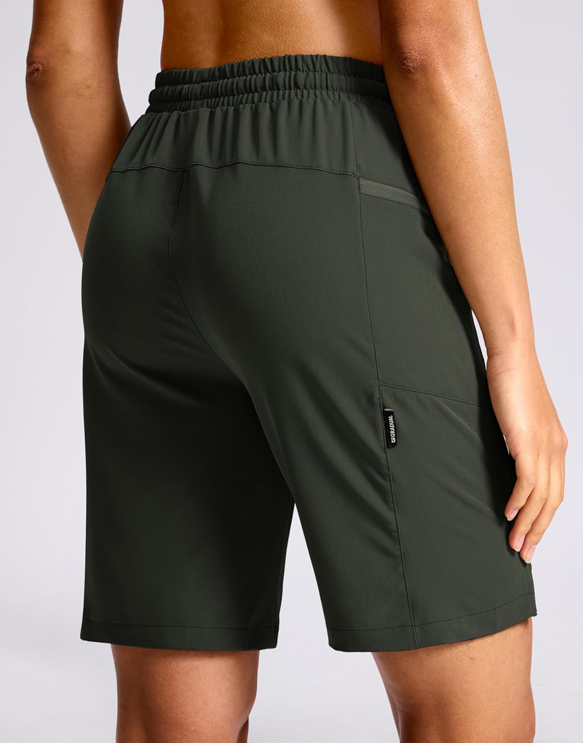 G Gradual Women's Hiking Shorts 2 Zipper Pockets Quick Dry Lightweigh 9" Bermuda Cargo Shorts Water Resistant Athletic Golf - Image 4