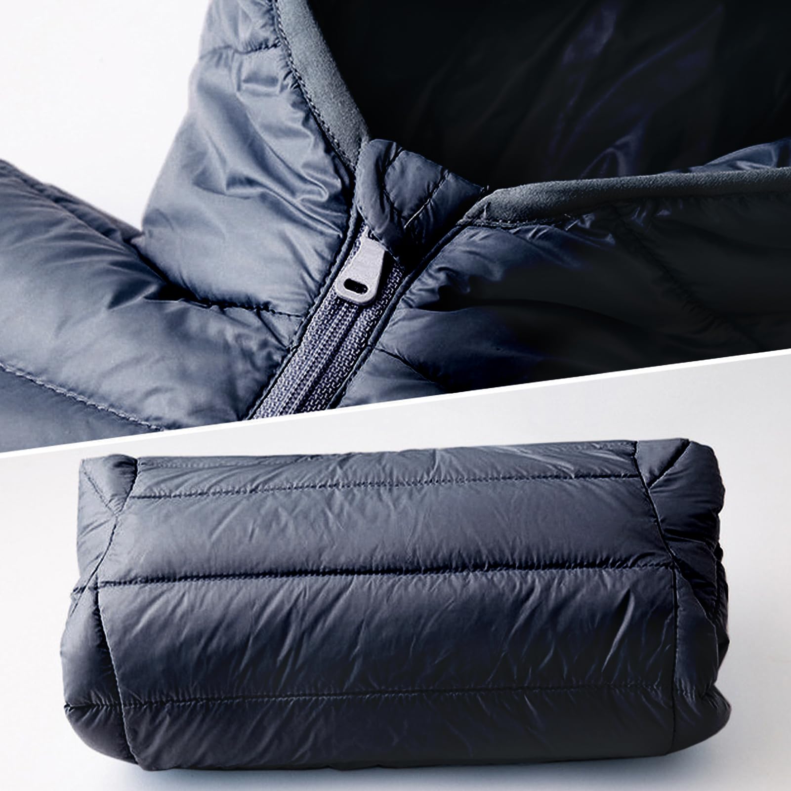 Doudoune Enfant Courte Veste Matelassée en Coton de Couleur Unie Manteau Hiver à Capuche à Manches Longues pour Garçon Fille