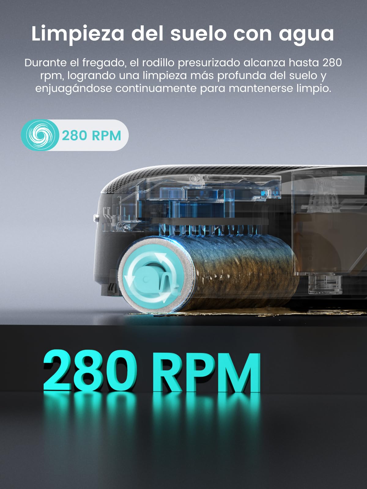 Lefant M5 Pro Robot Aspirapolvere Lavapavimenti con Rullo, Mappatura Laser dToF, Aspirazione 18000Pa, Zero-Groviglio, Lavaggio Rullo 75°C con Asciugatura, Stazione Autopulente, Alexa/App, Argento