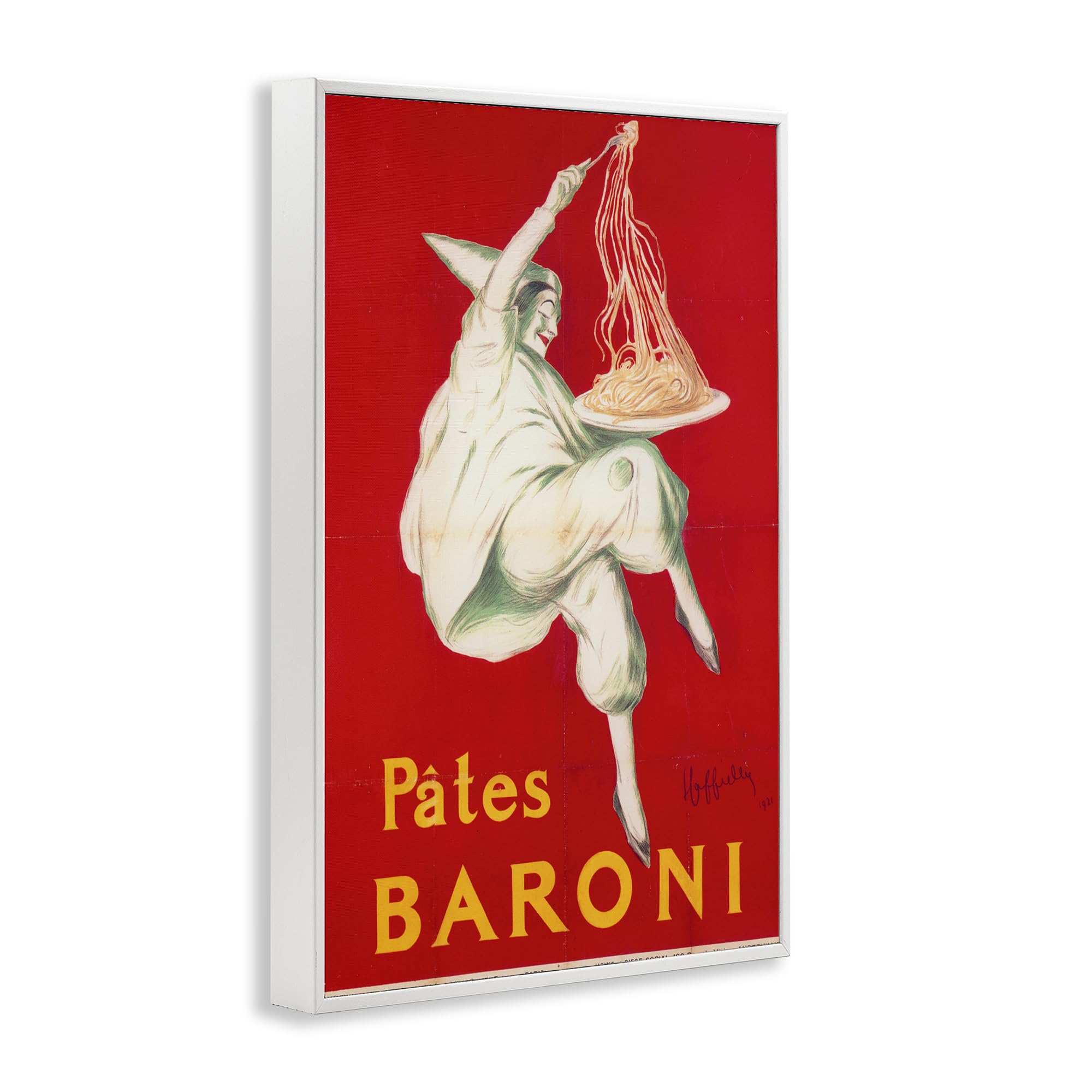Stupell Industries Vintage Hustle "Pates Baroni Advertisement", gerahmte Giclée-Kunst, weiß, 30,5 x 45,7 cm, einfach aufzuhängen und stabil, hergestellt in den USA