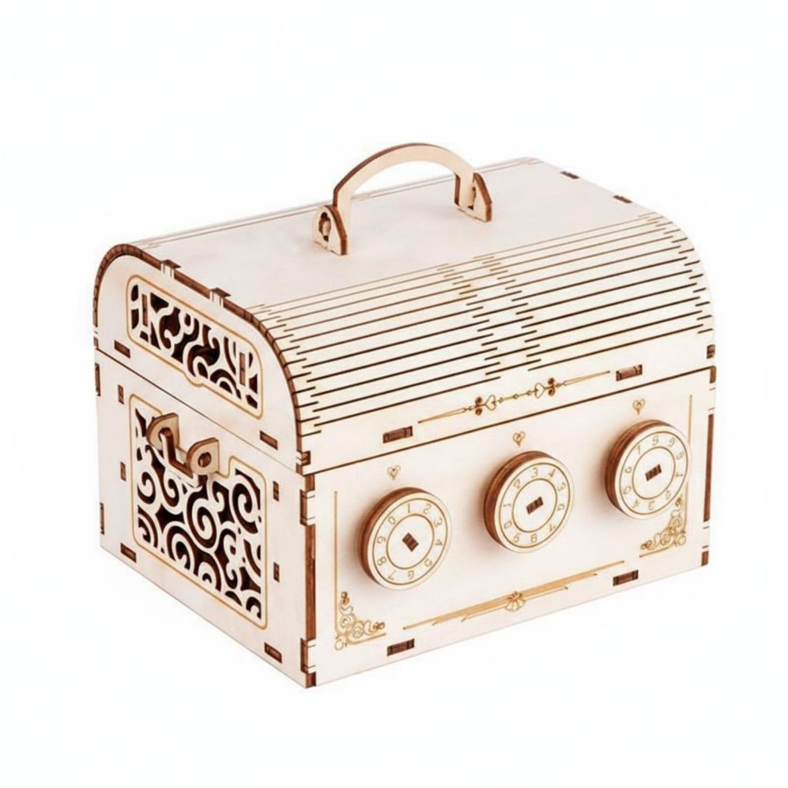 3D Wooden Brain Teaser Box Gift Idea Wooden Code Box Locking Latch DIY Assembly Model for Adults, Desk Display, Small Password Box | 3D Puzzles | Contemporary Puzzles | Puzzles-image-5