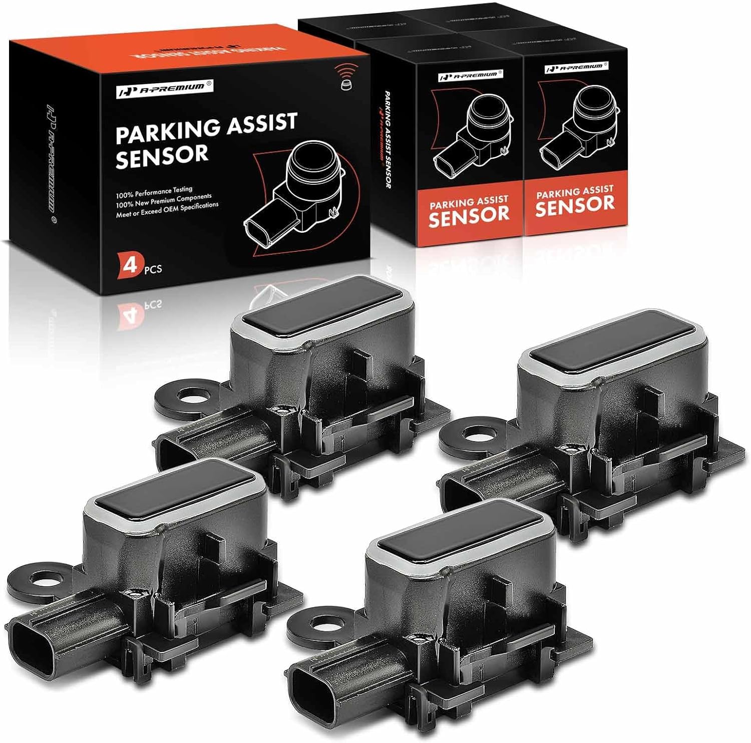 A-Premium 4-PC Front Reverse Backup Parking Assist Sensor Compatible with Select Lexus Models - GS300 2006, GS350/GS450h 2007-2011, GS430 2006-2007, GS460 2008-2011, Replace# 89341-44150, 8934144150