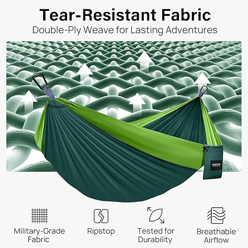 Miniatura 86 de Kootek - Hamaca de campamento doble e individual, hamacas portátiles, accesorios de campamento para exteriores e interiores, mochileros, viajes