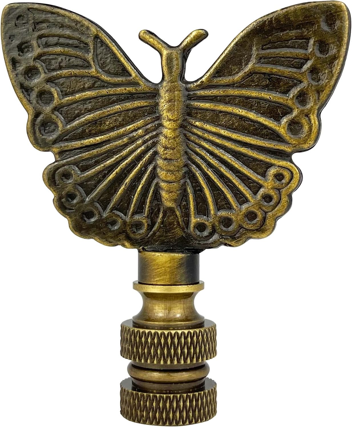 Royal Designs, Inc. Monarch Butterfly Finial with Fan Pull Chain, Polished Brass - Pack of 2
