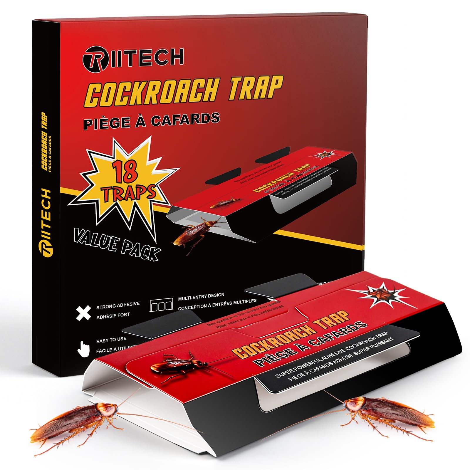 COCKROACHEEE'z CD2枚セット Cockroach Traps for Indoor, 18 Pack Sticky Roach Traps, Cockroach