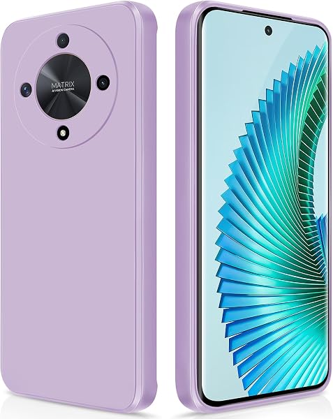 GiiYoon Coque pour Honor Magic 6 Lite 5G / Honor X9b Case en Silicone, Etui de Protection Antichoc Etui Housse Silicone Ultra-Mince avec Couche Intérieure en Fibre et Protection pour Caméra, Violet - 1