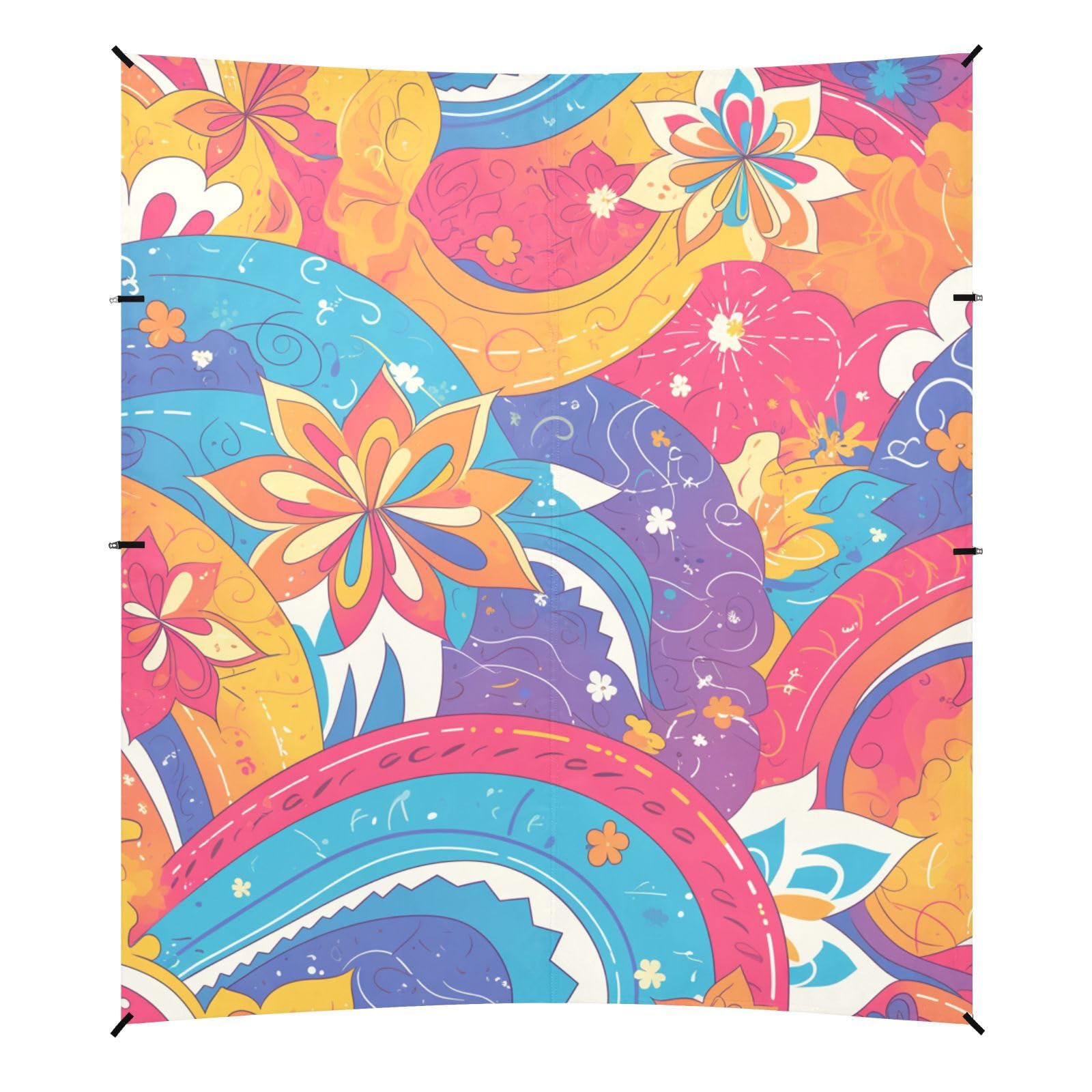 Indianred Tie-dye Background Vibrant Colors and Swirling Patterns Tie-dye Pattern_ Foldable Beach Canopy UPF50+ Protection Water-Resistant Portable Sun Shelter Includes Sand Shovel, Sandbags,