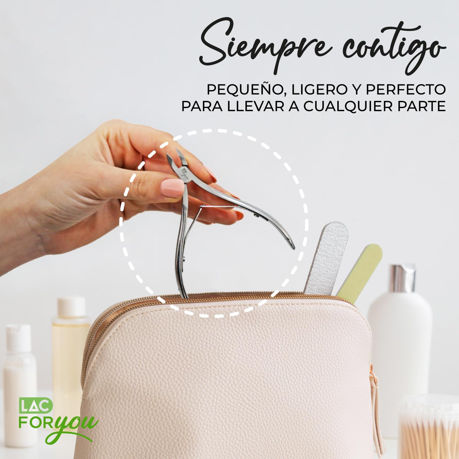 LAC FOR YOU Corta Cuticulas Profesional de Acero 10cm – Alicate Cuticulas Eliminador | Herramientas Manicura