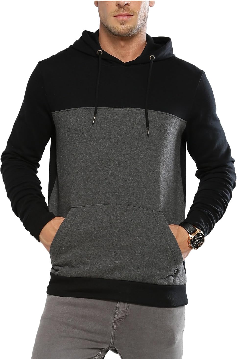 Genius18 Mens Black Charcoal Sweatshirt